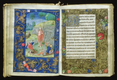 Vzkříšení, miniatura ze Staffordovy modlitební knihy od Flemish School