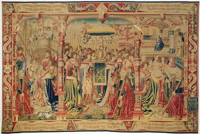 Socha Panny Marie nesená do kostela, z Legendy o Notre Dame du Sablon, bruselská dílna, 1516 od Flemish School