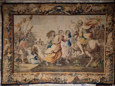 Katedrála (Catedral de Santa María de Sigüenza). Sbírka katedrály. Vlámský gobelín. Dějiny Říma (?). Podepsáno: „BB D EGGERMANS. Ian Le Clerc, D Eggermans“. Brusel. Začátek 17. století. od Flemish School