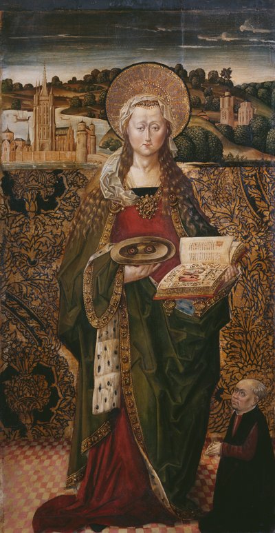 Triptych, Svatá Lucie, levý panel (viz také 345909, 345911) od Flemish School