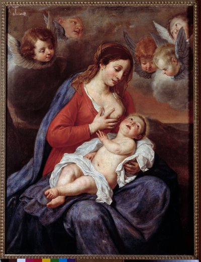 Panna s dítětem (Malba od Flemish School