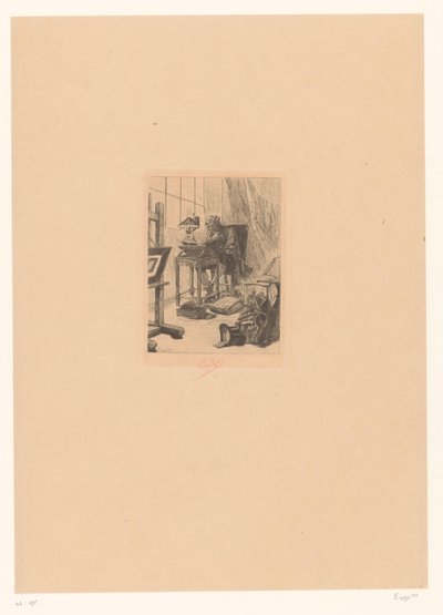 Oude man leest in een studeerkamer Moderní umění Čtení Grimoáru Bibliofil minulosti od Félicien Rops (signed by artist)