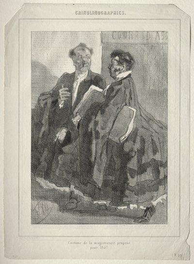 Krinolinografie (kostým soudce navržený pro rok 1857) od Félicien Rops