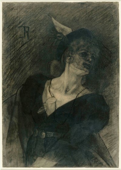 Žena s brýlemi. Dáma s lorňonem, c. 1870. od Félicien Rops