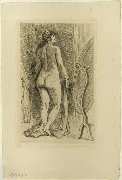 Stojící žena s kožešinou od Félicien Rops