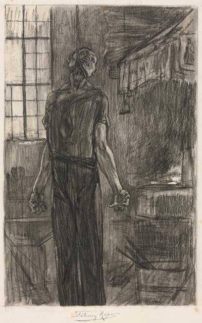 Oběšený muž v kovárně, c. 1880. od Félicien Rops