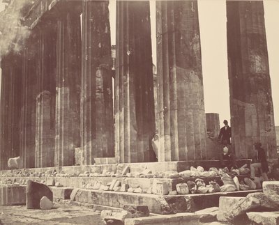 [Podrobnosti kolonády Parthenonu, Atény], ca. 70. léta 19. století. od Félix Bonfils