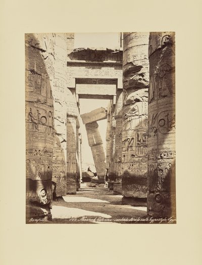 Karnak. Šikmý sloup v hypostylové hale, Egypt od Félix Bonfils