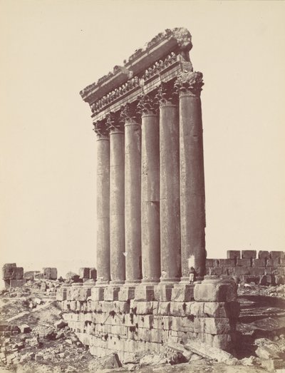 Chrám Slunce v Baalbecu, ca. 1870. od Félix Bonfils