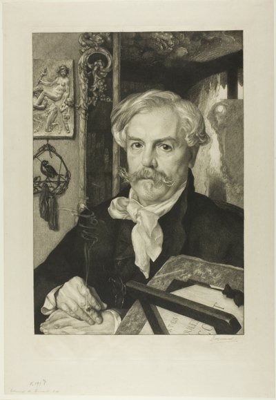 Portrét Edmonda de Goncourta od Félix Henri Bracquemond