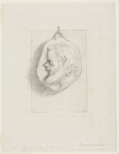 Profil Portrét Charlese Meryona od Félix Henri Bracquemond