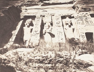Abou-Sembil, Petit Spéos - levá strana fasády, 1851-52, tištěno 1853-54. od Félix Teynard