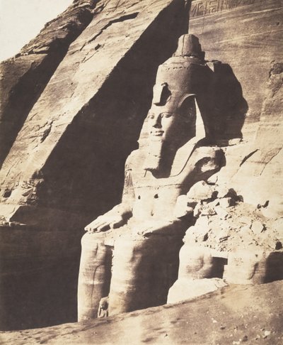 Abou Sembil, Grand Spéos - kolosální sochy, tříčtvrteční pohledy, 1851-52. od Félix Teynard