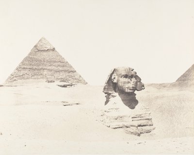 Djizeh Necropolis of Memphis, Sfinga and Pyramids, 1851-52, tištěné 1853-54. od Félix Teynard