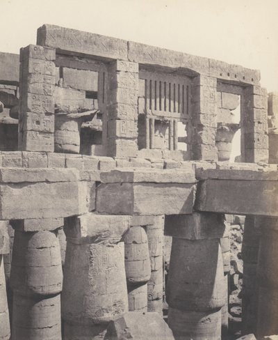 Karnak Théby, Palác - Hypostyle Hall - Okno a hlavní města ..., 1851-52, tištěno 1853-54. od Félix Teynard