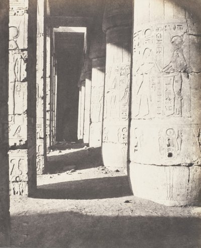Medinet-Abou Théby, Pozdější stavby - Druhý dvůr - Ga..., 1851-52, vytištěno 1853-54. od Félix Teynard