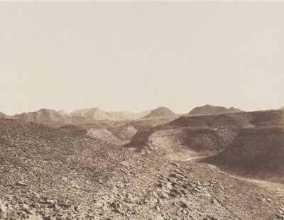 Núbie, okolí Ibrim, Arabský řetěz - Pohled na rokli, 1851-52. od Félix Teynard