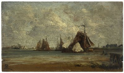 Rybářské šalupy, asi 1852 (olej na dřevě) od Félix Ziem