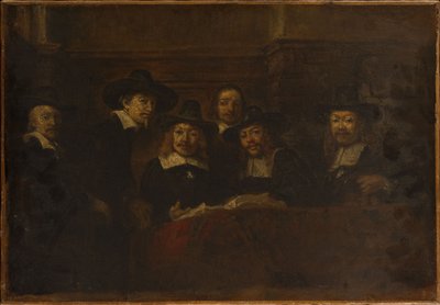 Les syndics des drapiers, kopie podle Rembrandta, kolem roku 1853 (olej na plátně) od Félix Ziem