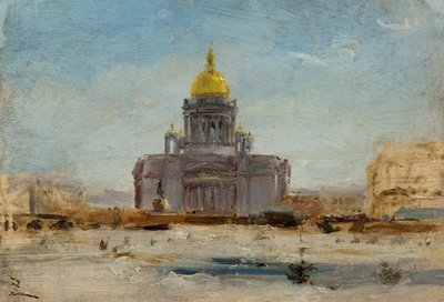 Petrohrad, Svatý Izák, mezi 1-1844 a9-1844 (olej na papíře na plátně) od Félix Ziem