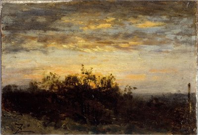 Západ slunce, mezi lety 1850 a 1860 (olej na dřevě) od Félix Ziem