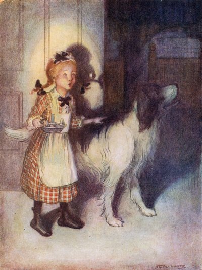 Eliza se dívá, zda děti spí (barevná litografie) od Flora White