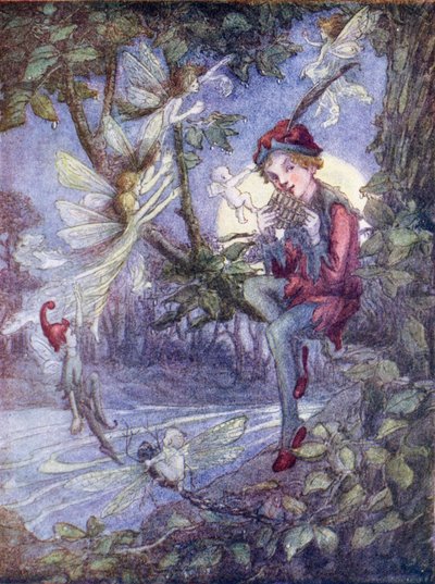 Peter Pan (barevná litografie) od Flora White