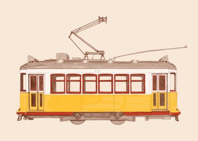 Lisabon – tramvaj, 2020 (tužka, digitální) od Florent Bodart
