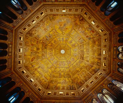 Klenutý strop St Johns Baptisterium, Florencie (mozaika) od Florentine School