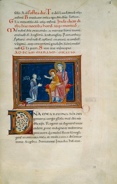 Madona na trůnu s dítětem a dárcem (Cod. Pluteo XVII.3, asi 155) od Florentine School