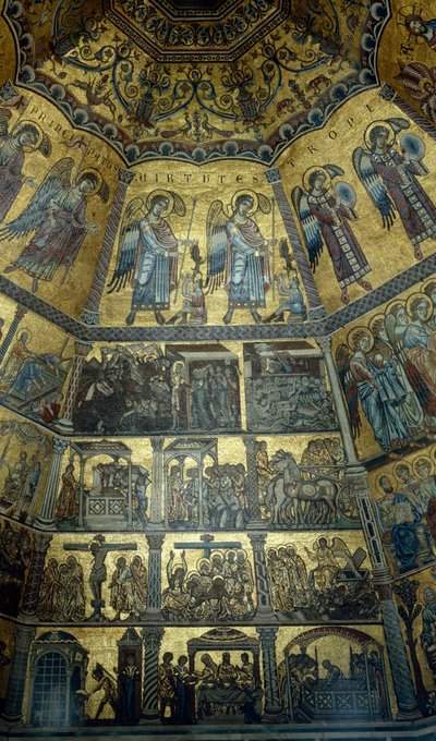 Mozaika na klenutém stropě St Johns Baptistry, Florencie (mozaika) od Florentine School
