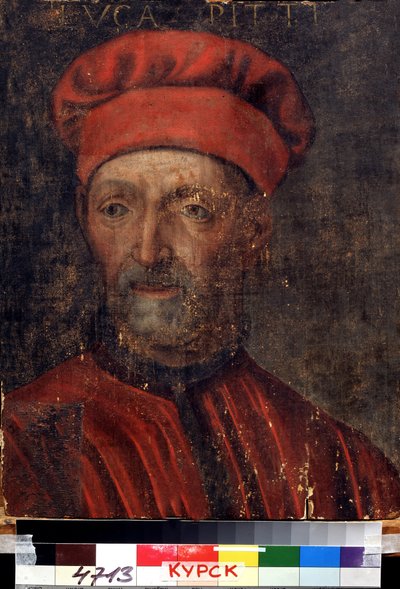 ""Portrét bohatého florentského bankéře Lucy Pitti (1394-1472)"" Dal své jméno Palazzo Pitti) Obraz florentské školy z počátku 16. století Regionální galerie umění Deineka, Kursk Rusko od Florentine School