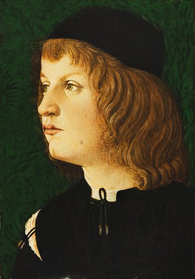 Portrét mládí, po poprsí, v tmavé čepici, kolem roku 1475 od Florentine School