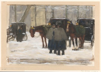 Kočáry a kočí ve sněhu od Floris Arntzenius