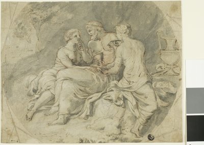 Lot a jeho dcery od Follower of Charles Le Brun