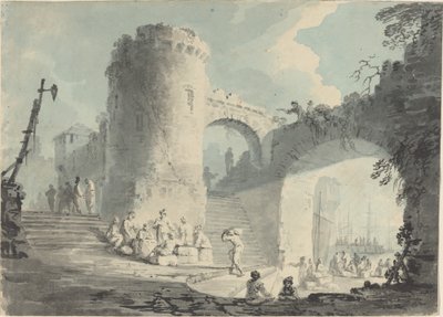 Přístavní scéna od Follower of Claude Joseph Vernet