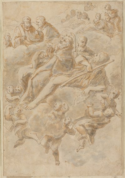 Extáze světce od Follower of Giovanni Lanfranco