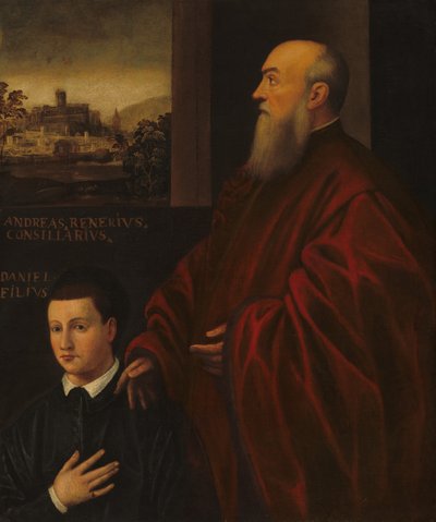 Andrea Renier a jeho syn Daniele od Follower of Jacopo Tintoretto