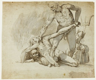 Prokletí v pekle od Follower of John Hamilton Mortimer