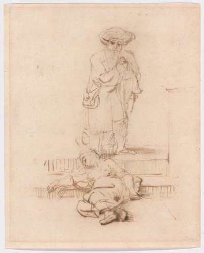 Opis po Levitovi a Porušené ženě od Follower of Rembrandt van Rijn