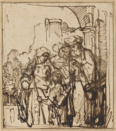 Propuštění Hagar od Follower of Rembrandt van Rijn