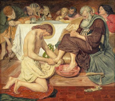 Ježíš myl Petrovy nohy od Ford Madox Brown