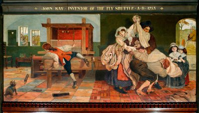 John Kay, vynálezce létajícího raketoplánu AD 1753 od Ford Madox Brown