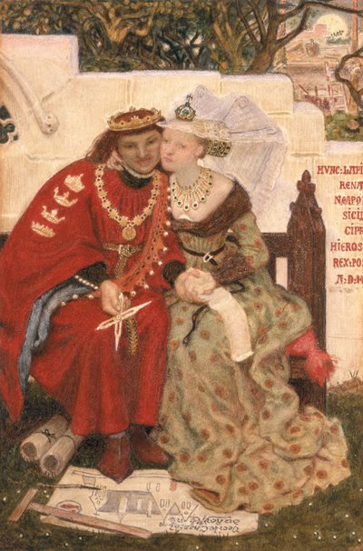 Líbánky krále Renesa (wc na papíře) od Ford Madox Brown