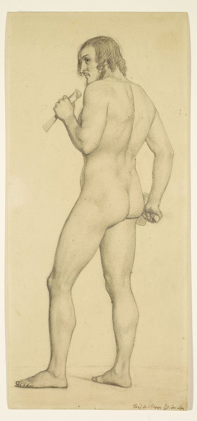 Muž - akademický akt Studie pózující jako sochař od Ford Madox Brown