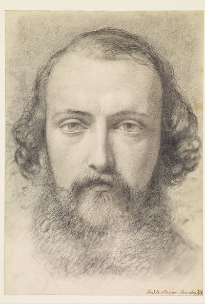 Portrét: Studie hlavy Daniela Caseyho (celá tvář) od Ford Madox Brown