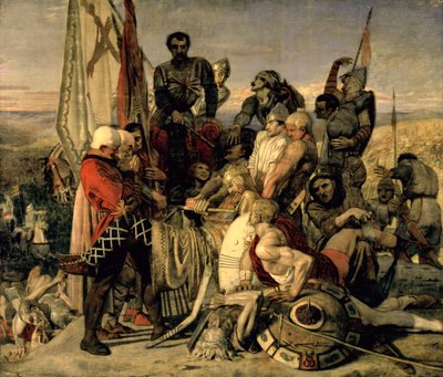 Tělo Harolda přinesené před Williama Dobyvatele od Ford Madox Brown