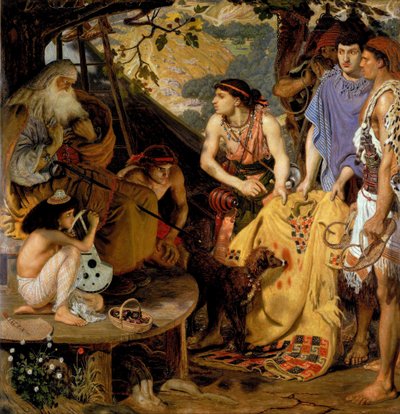 Pestrobarevný plášť od Ford Madox Brown