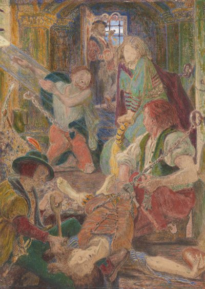 Vězeň z Chillonu prosí své věznitele, aby pohřbili jeho bratra tam, kde by mu slunce mohlo padat na hrob od Ford Madox Brown