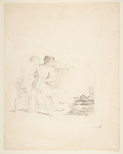 Muži plivání u ohně, ca. 1820-1850. od Formerly attributed to Goya